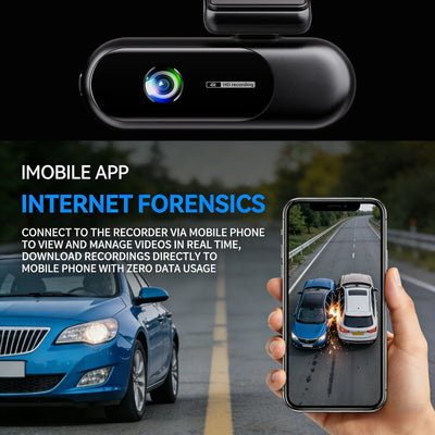 Dashcam 4 Canaux 4K WiFi Avant Arrière Intérieur