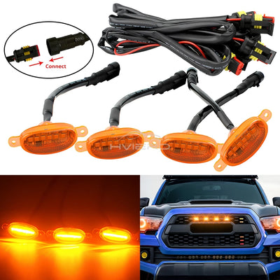 Éclairage LED Ambre Universel 12V Voiture 4 Pièces