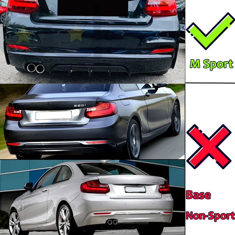 Diffuseur Arrière Noir BMW Série 2 F22 F23 2013-2020
