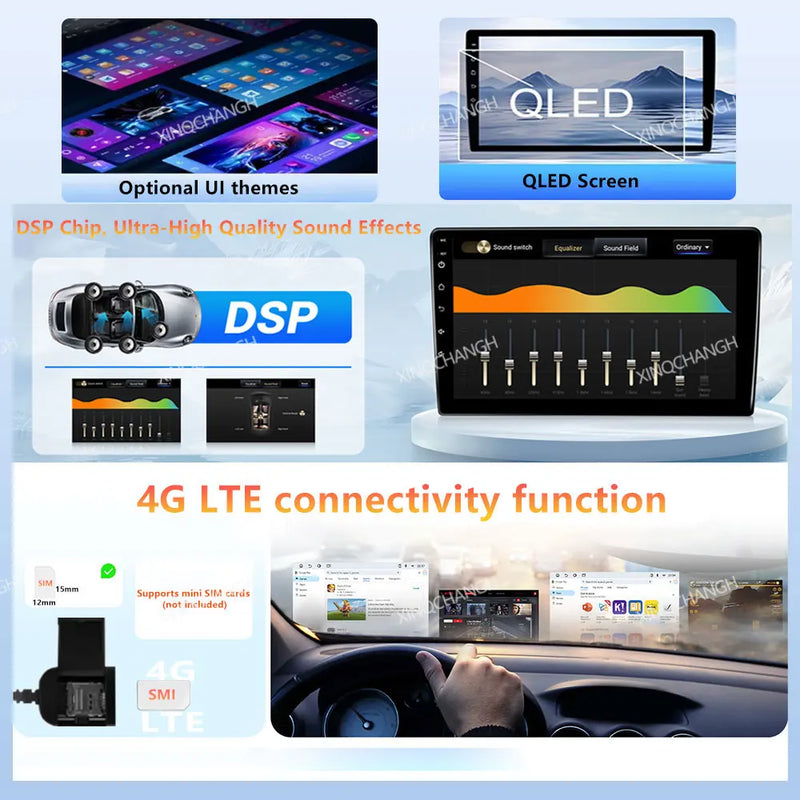 Autoradio Android 17 Chevrolet Camaro 2015-2023 Écran QLED 9 pouces CarPlay Qualcomm GPS 4G