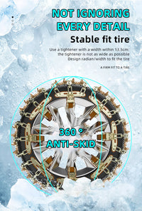 Chaînes à Neige Voiture Griffes d'Acier 175-265 mm Tendeur Automatique