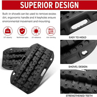 Plaques de Désensablage 58 cm Nylon 10 T Pelle Intégrée Noir 2 Pièces