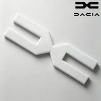 Logo Dacia Blanc 3D en ABS pour Calandre Avant, Emblème Nouveau Logo Duster, Sandero, Stepway, Jogger et Spring