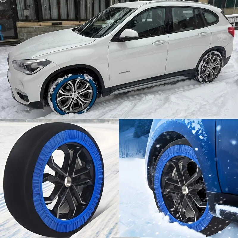 Chaussette à Neige Textile Bleue à l'Unité pour Voiture et SUV
