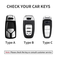 Coque de Clé Audi en Daim A3 A4 A5 A6 A7 A8 Q3 Q4 Q5 Q8 Étui de Protection Télécommande Type A, B ou C