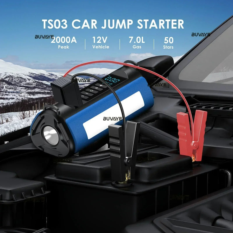 Booster de Batterie Voiture TS03 avec Compresseur d'Air et Lampe