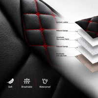 Housses de Siège Cuir PU Hyundai Tucson Kona i20 i30 i10 Santa Fe Bayon Nexo 5 Places Airbag Compatible Imperméables