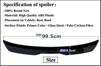 Becquet de Toit Renault Mégane 4 Berline 2016-2020 en ABS, Aspect Carbone, Apprêt à Peindre ou Noir Brillant