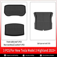 Tapis de Sol Tesla Model 3 Highland 2024-2026 TPE Ensemble 3 à 12 Pièces Simple ou Double Couche