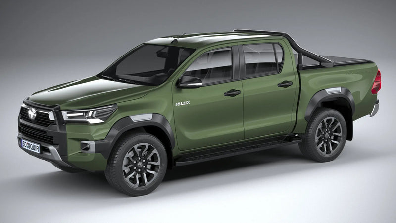 Élargisseurs d'Ailes Toyota Hilux Revo 4x4 2016-2021 Noir à Touches Rouges, Jeu de 4 Pièces