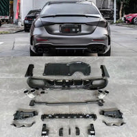 Diffuseur Arrière Style AMG C43 avec Embouts d'Échappement Mercedes Classe C W206 2022+ C200 C260 C300