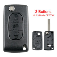 Coque de Clé Peugeot Citroën Pliante à Rabat 2 3 ou 4 Touches 207 307 308 407 607 807 C2 C3 C4 C5 C6