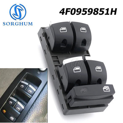 Bouton Lève-Vitre Chromé Audi A6 C6 RS6 Q7 4F0959851H