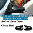 Coques de Rétroviseur Renault Mégane 3 et Fluence 2009-2013 Noir Brillant