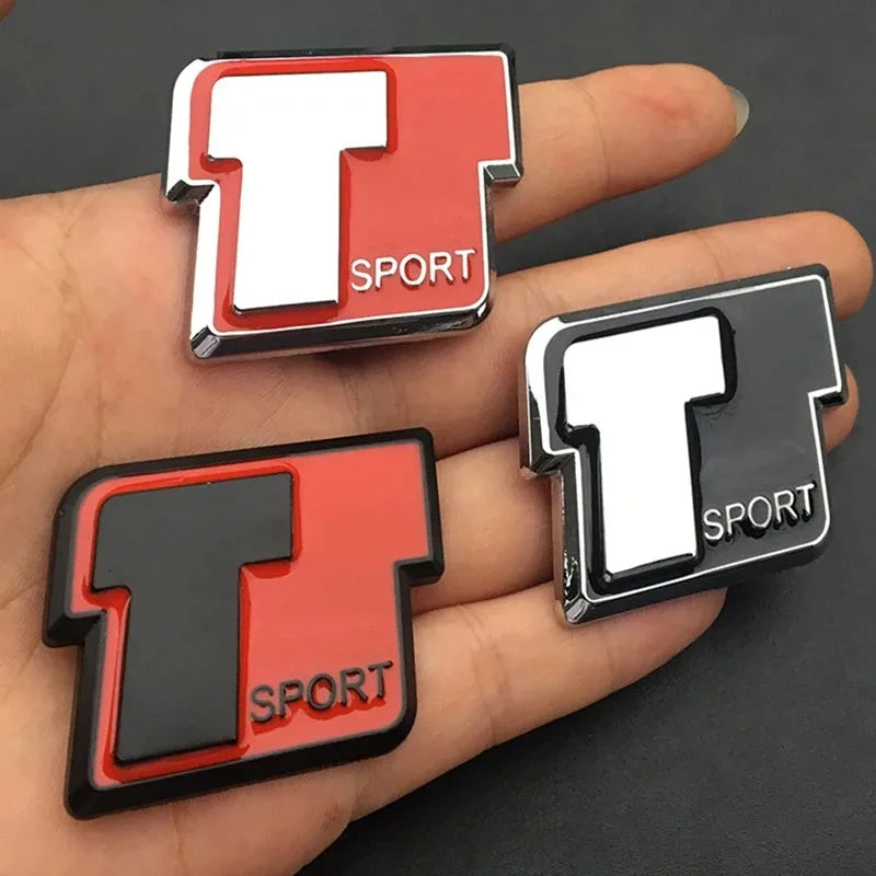 Emblème T Sport Métal Toyota Coffre Autocollant Yaris Corolla Prius RAV4 Hilux Camry Supra