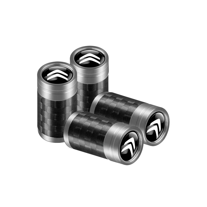 Bouchons de valve Citroën fibre de carbone argent
