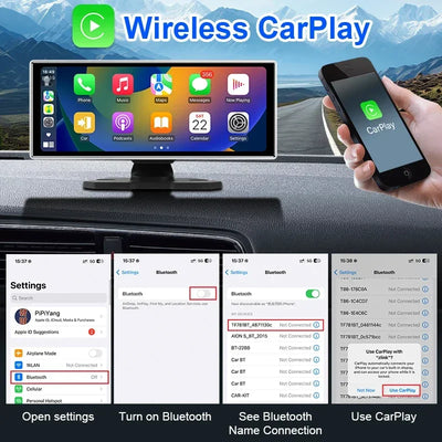 Dashcam Srnubi 11,26 Pouces 4K CarPlay Android Auto