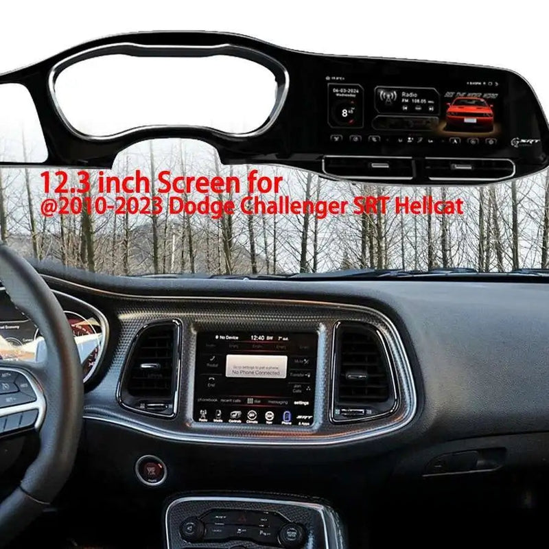 Autoradio Android 13 Écran QLED Dodge Challenger SRT Hellcat 2010-2023 CarPlay Sans Fil GPS 4G