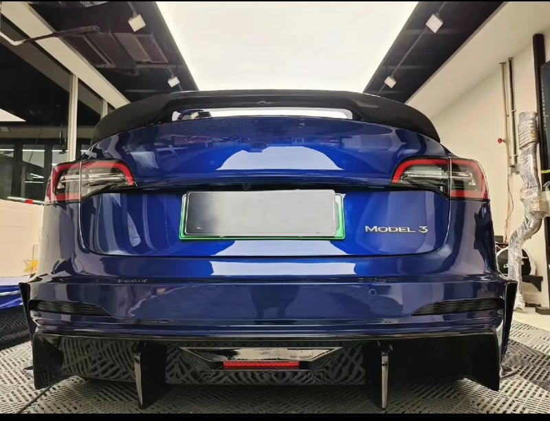 Kit Carrosserie Carbone Style Robot Tesla Model 3 : Spoiler de Pare-Chocs Arrière et Diffuseur