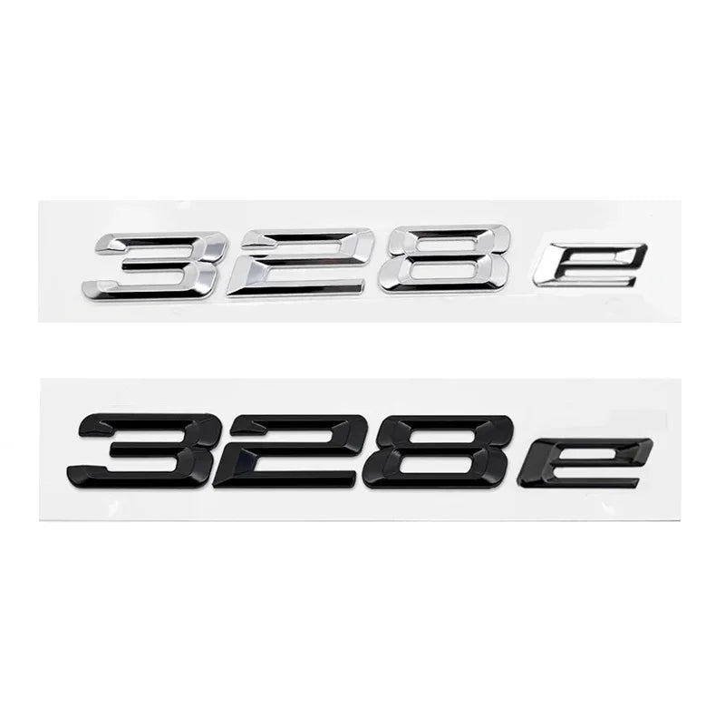 Emblème de Coffre BMW Lettres 316e, 318e, 320e, 330e, 530e, 740e, Noir Brillant ou Argent