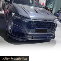 Cadre de Calandre en Carbone Audi RS Q8 RSQ8 2020-2023 Tissage Sergé 2x2 Noir Brillant