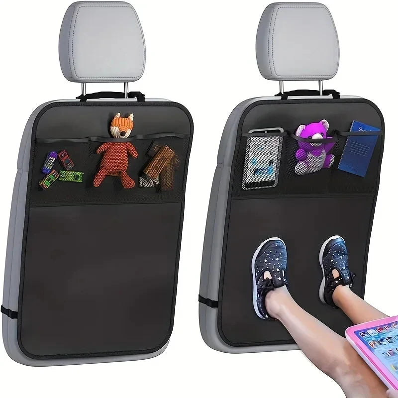 Car Seat Back Organizer Kick-Proof Protection 3 Pockets