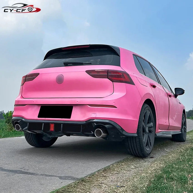 Diffuseur de Pare-Chocs Arrière Volkswagen Golf 8 GTI R-Line 2020-2023 ABS Noir Brillant