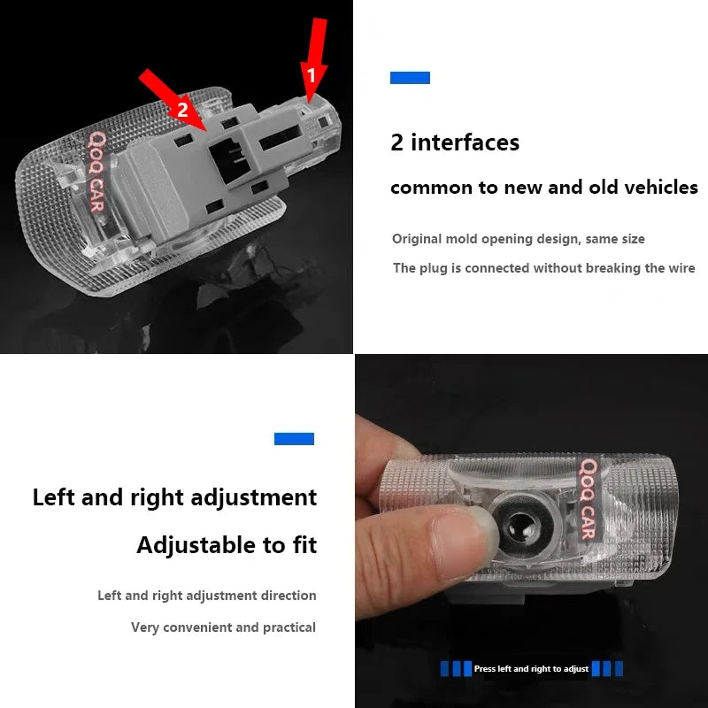Projecteur de Porte LED Toyota Camry 2006 à Aujourd'hui Logo Lumineux Lumière de Bienvenue Lentille Verre 2 ou 4 Pièces