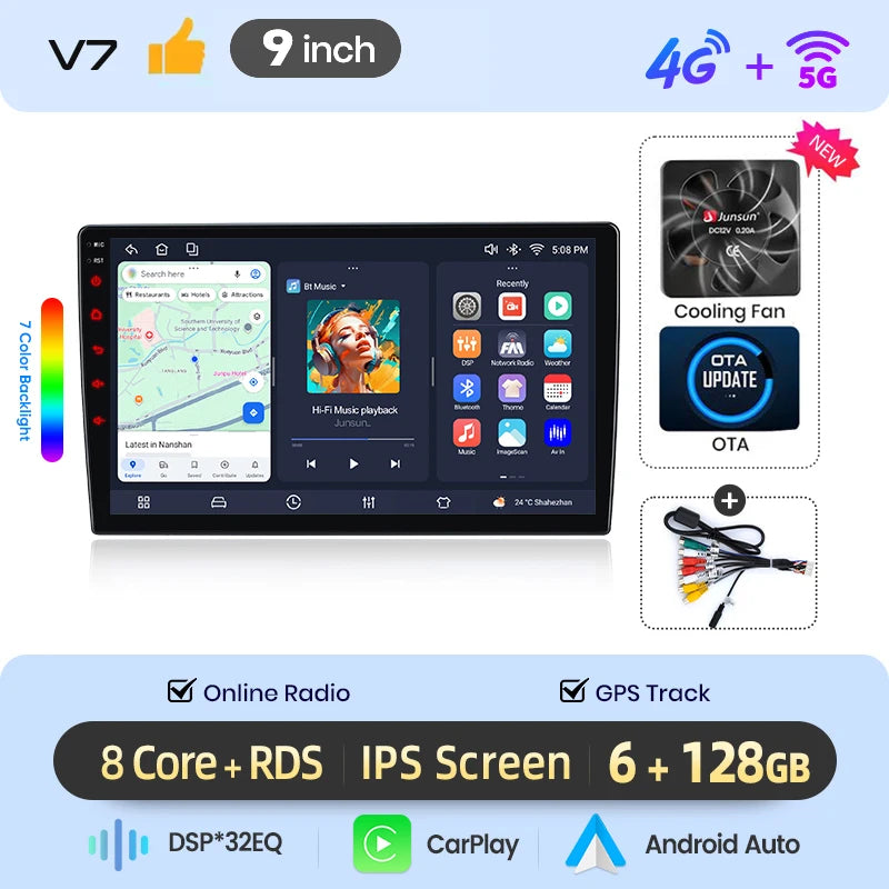 Autoradio Android Volkswagen Golf 4 Jetta MK4 1997-2003 — gros plan