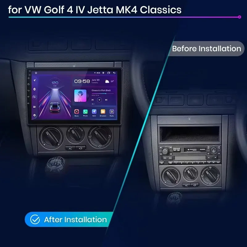 Autoradio Android Volkswagen Golf 4 Jetta MK4 1997-2003 — vue d'ensemble