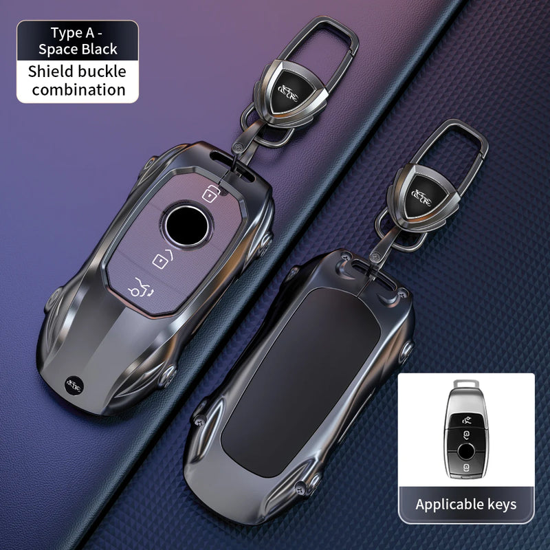 Coque de Protection Clé Mercedes Classe A B C E S W204 W205 W210 W212 W213 W176 W463 GLC GLB GLE AMG Alliage de Zinc Style Supercar