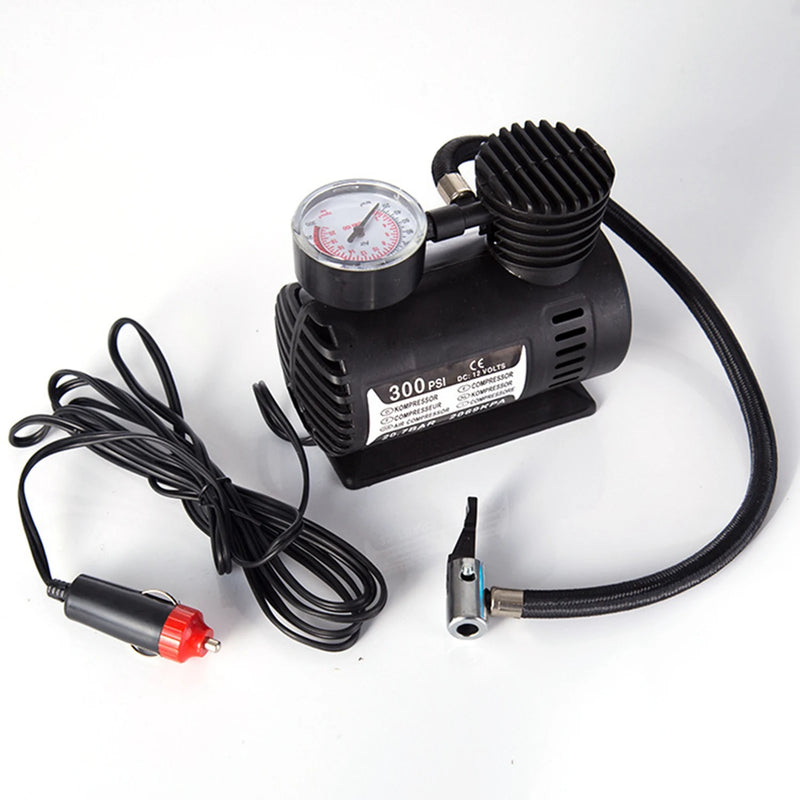 Mini Compresseur Voiture 12V Gonfleur de Pneu Manomètre