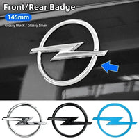 Emblème Logo Opel 145 mm en ABS Noir ou Argent pour l'Avant et l'Arrière Astra Insignia Corsa Zafira