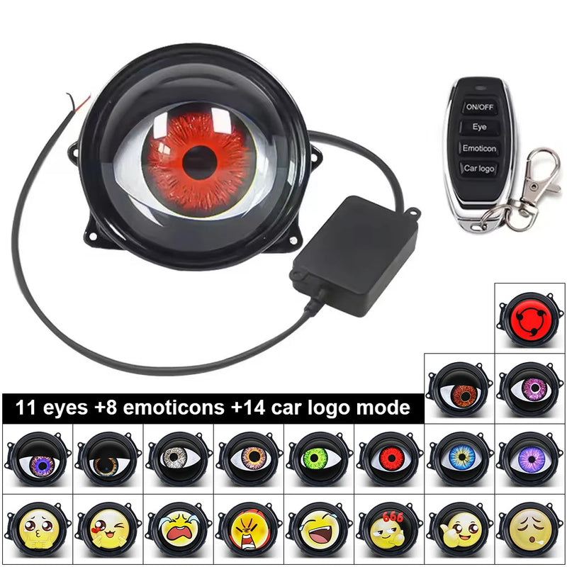 Phares LED Yeux de Diable 3 Pouces 33 Modes Télécommande