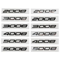 Logo Peugeot 2008, 3008, 4008 et 5008 en ABS 3D, Emblème Chiffres de Coffre 2023-2025, Noir Brillant, Gris Foncé ou Chrome