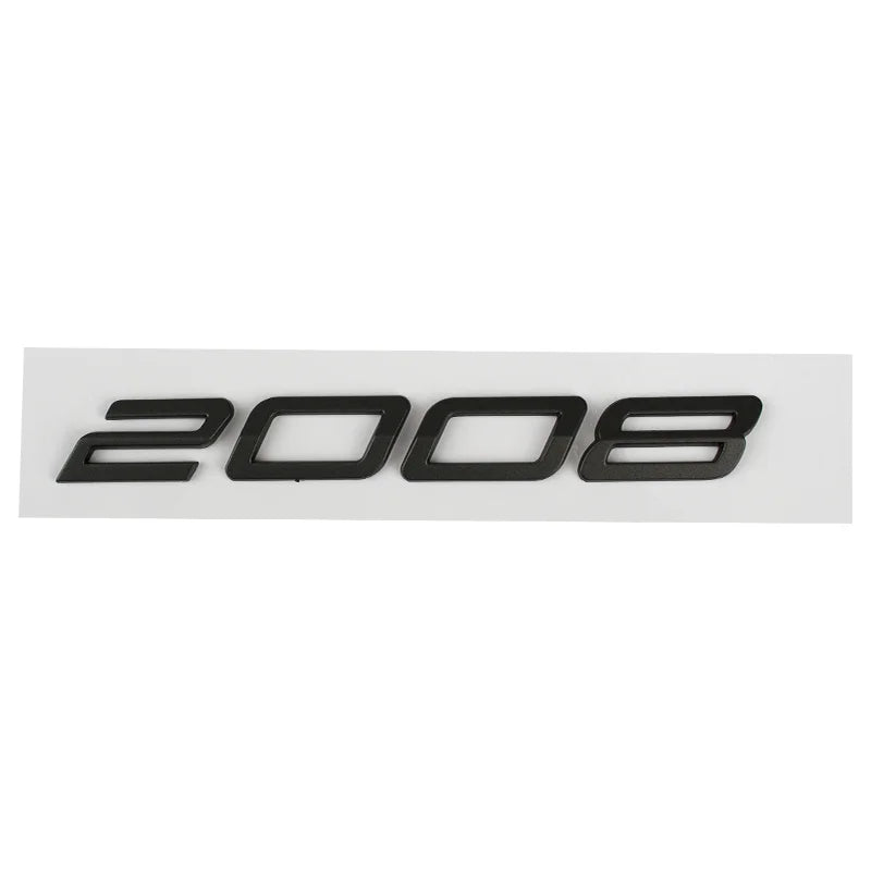 Logo Peugeot 2008, 3008, 4008 et 5008 en ABS 3D, Emblème Chiffres de Coffre 2023-2025, Noir Brillant, Gris Foncé ou Chrome