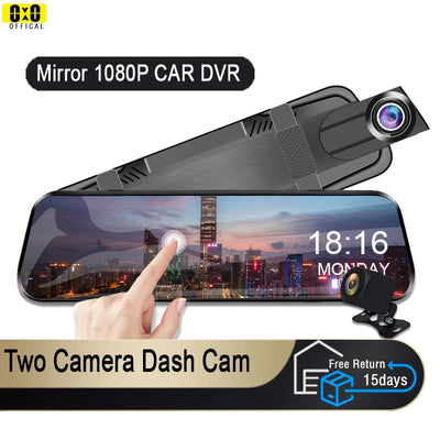 Dashcam Miroir 1080P Écran Tactile Double Caméra