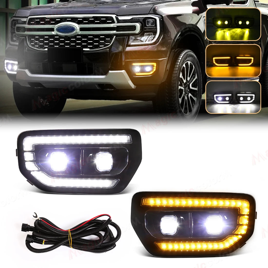 Feux Antibrouillard LED Ford Ranger T9 Tremor (2023-2024) DRL