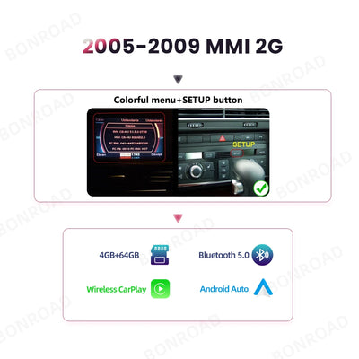 Autoradio BONROAD CarPlay Audi A6 C6 4F 2005-2011