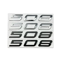 Logo Peugeot 208, 308, 408, 408X, 508 et 508L en ABS 3D, Emblème Lettres de Coffre Noir Brillant, Argent ou Gris