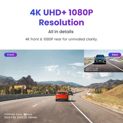 Dashcam DDPAI N5 Dual 4K HDR Avant Arrière