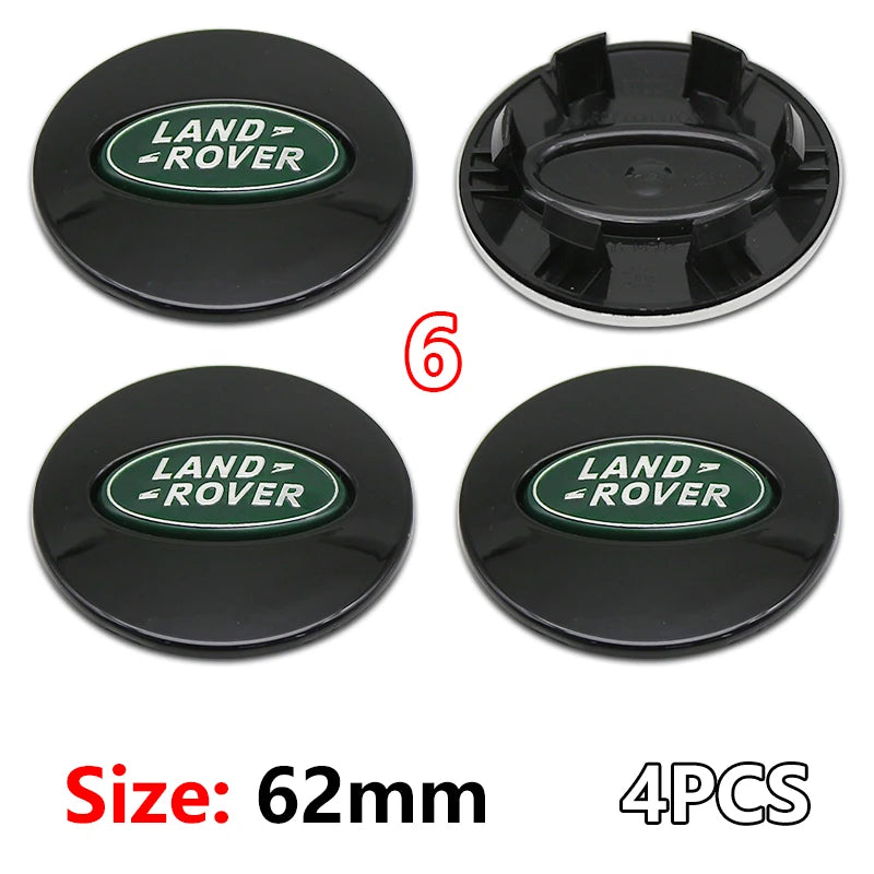 Cache-Moyeux Land Rover 62 mm Lot de 4 Emblèmes de Jante 3D ABS Chromé pour Evoque Defender Discovery 4 Range Rover Sport