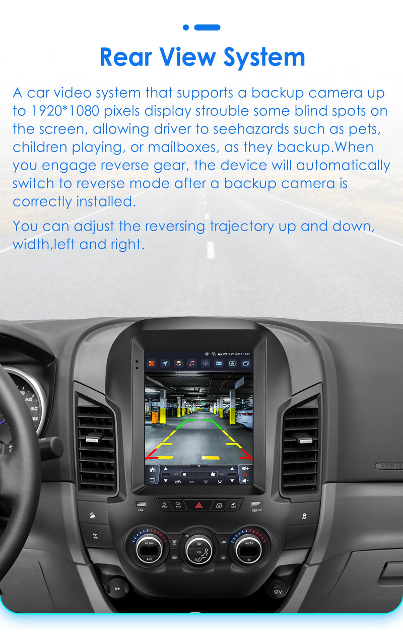 Autoradio Android Ford Ranger 2012-2015 Écran Vertical 9,7 Pouces CarPlay Sans Fil GPS DSP