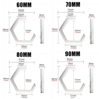 Hexagonale Angel-Eyes-LED-Ringe Bluetooth RGB 60 bis 90 mm