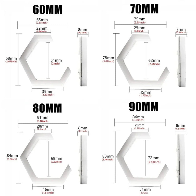 Hexagonale Angel-Eyes-LED-Ringe Bluetooth RGB 60 bis 90 mm