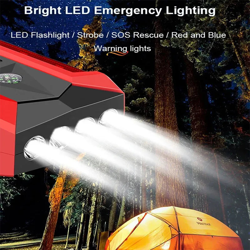 Booster de Batterie Voiture 12V Portable avec Lampe LED et Ports USB