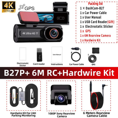 Dashcam ACCEO Mini 4K Wi-Fi GPS Double Objectif