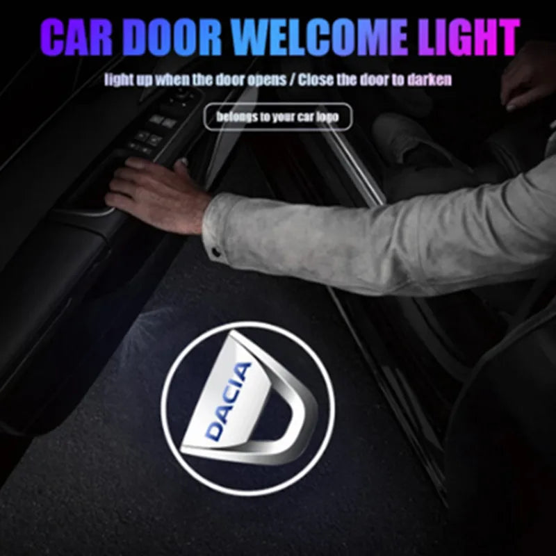 Projecteur Logo Porte Dacia Duster Sandero Logan Sans Fil