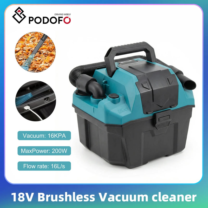 Aspirateur Podofo 200 W Sans Fil Eau et Poussière 8 L + 3 L pour Voiture, Maison et Animaux