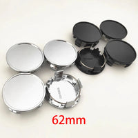 Lot de 4 Cache-Moyeu 62 mm Toyota Crown Camry RAV4 C-HR Highlander Noir ou Argent